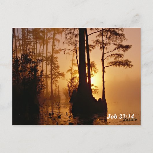 Bijbelvers Job 33:14 God Spreekt Toch Briefkaart (Achterkant)