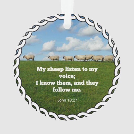 Bijbelvers, Johannes 10:27, Mijn schapen... Ornament (achterkant)
