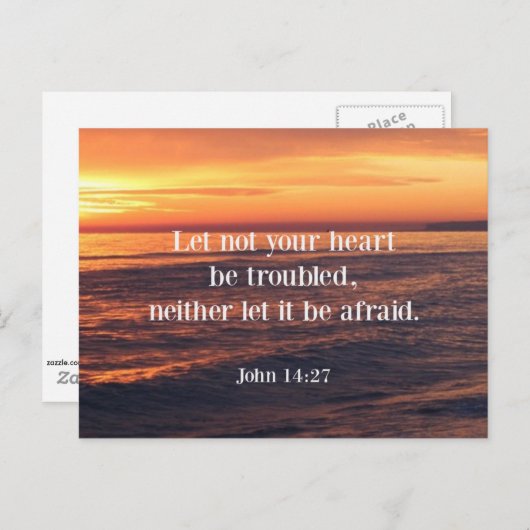 Bijbelvers, Johannes 14 27 Briefkaart (Voorkant / Achterkant)