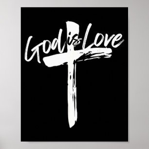 Bijbelvers Johannes 4_8 God Is Liefde Christelijk Poster