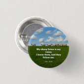 Bijbelvers, John 10:27, schapen, Ronde Button 3,2 Cm (Voorkant /achterkant)