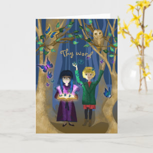 Bijbelvers, kieuwen, Butterflies Storybook Art Kaart