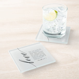 Bijbelvers liefdesscriptie Glazen Onderzetter