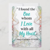 Bijbelvers Meerkleurige huwelijksuitnodigingen Kaa Kaart (Voorkant)