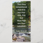 Bijbelvers Mijn Rock Mijn Verlosser Bladwijzer (Achterkant)