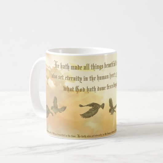 Bijbelvers Mok Hij heeft alle dingen mooi gemaakt (Voorkant links)
