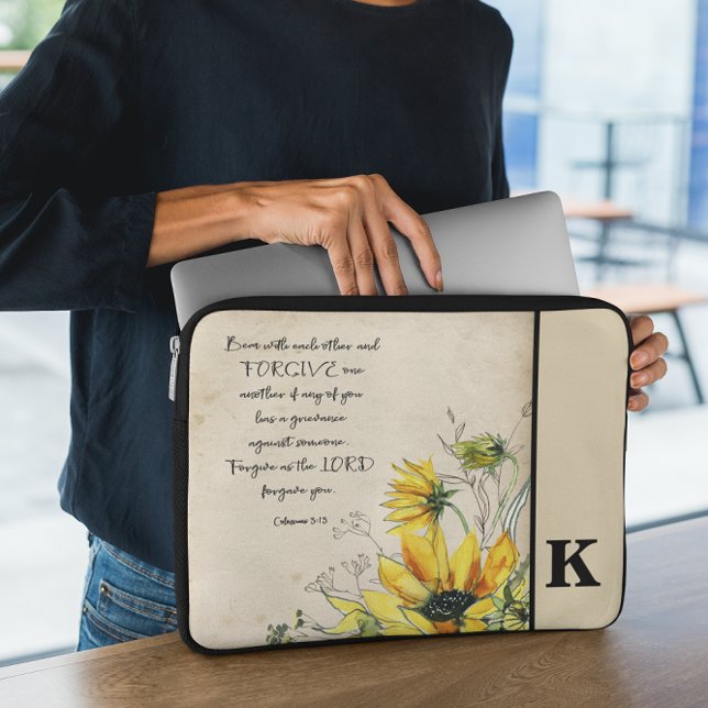 Bijbelvers Monogram laptophoes Laptop Sleeve (Creator heeft geüpload)