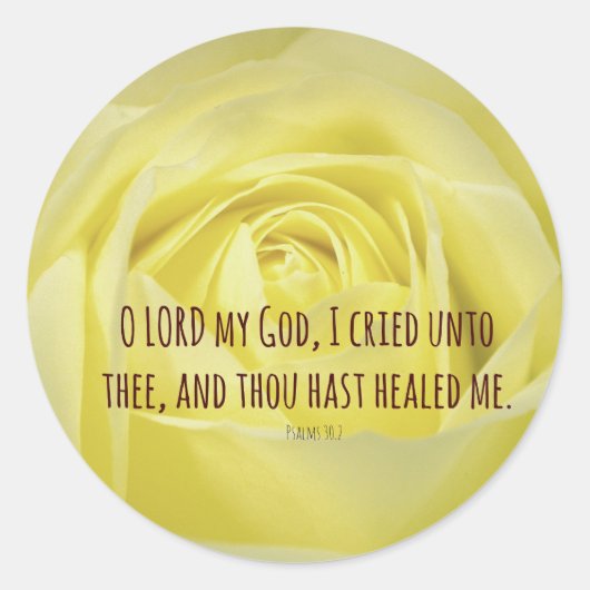 Bijbelvers over Healing Ronde Sticker (Voorkant)