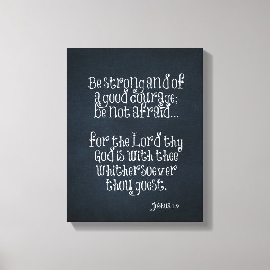 Bijbelvers over kracht en moed Joshua 1.9 Canvas Afdruk (Voorkant)