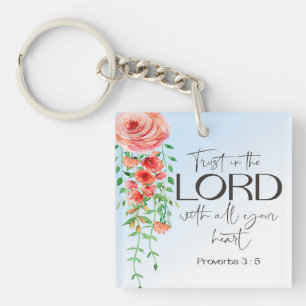 Bijbelvers "Proverbs Floral"-Sleutelhanger Sleutelhanger