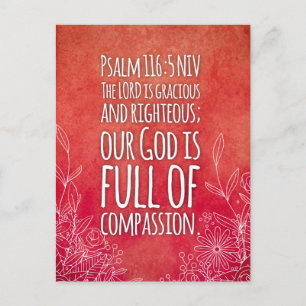 Bijbelvers Psalm 116:5 Ansichtkaart Briefkaart