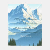 Bijbelvers Psalm 121:1-2 Fleece Deken (Voorkant)