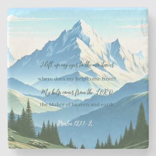 Bijbelvers Psalm 121:1-2 Stenen Onderzetter