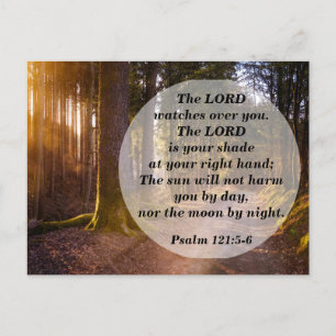 Bijbelvers Psalm 121:5 De Heere waakt over u Briefkaart