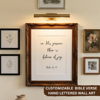 Bijbelvers Psalm 16:11 Aangepaste Schriftuurprint Poster