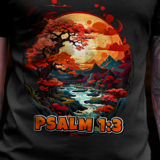 Bijbelvers Psalm 1:3 T-shirt