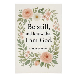 Bijbelvers Psalm 46:10 Perfect Poster