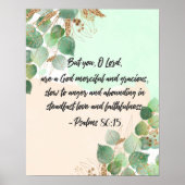 Bijbelvers Psalm Gold Green poster (Voorkant)