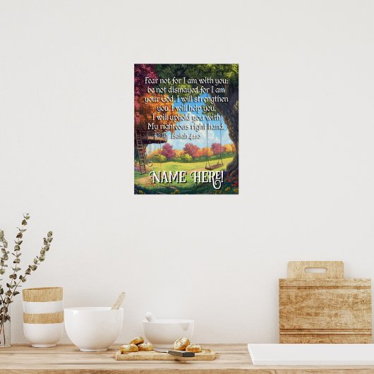 Bijbelvers Quote Boys Forest Playground Kinder kun Poster (Keuken)