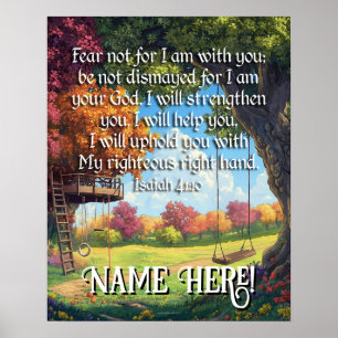 Bijbelvers Quote Boys Forest Playground Kinder kun Poster
