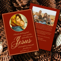 Bijbelvers Religieuze Kerst Kaart met Foto