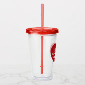 Bijbelvers Rode Hart Moedgevend Geloven Wonder Acryl Drinkbeker (Rechts)