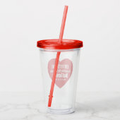 Bijbelvers Rode Hart Moedgevend Geloven Wonder Acryl Drinkbeker (Achterkant)