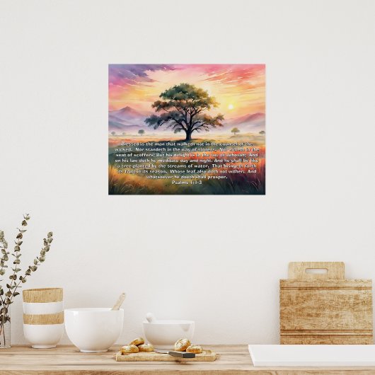 Bijbelvers Sjabloon, Waarde Poster Papier (Matte) (Keuken)