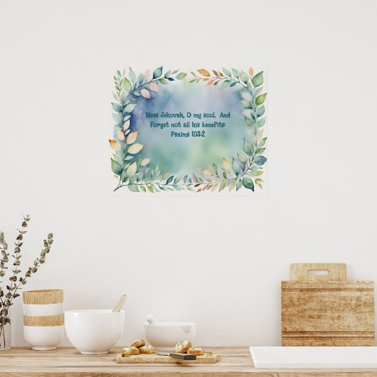 Bijbelvers Sjabloon, Waarde Poster Papier (Matte) (Keuken)