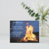 Bijbelvers Spreuken 19 11 Wijsheid Geduld Briefkaart (Staand voorkant)