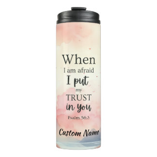Bijbelvers Tumbler Psalm 46:3 - Gepersonaliseerde Thermosbeker