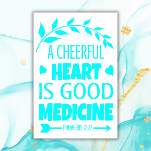 Bijbelvers turkoois | Archief zwaargewicht papier Poster