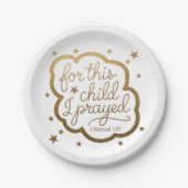 Bijbelvers uit 1 Samuël 1:27 Papieren Bord (Voorkant)