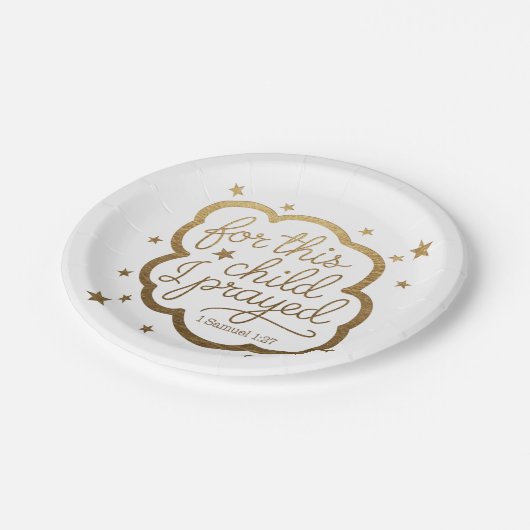 Bijbelvers uit 1 Samuël 1:27 Papieren Bord (Gekanteld)