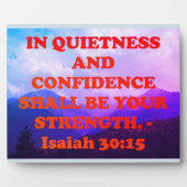 Bijbelvers van Isaiah 30:15. Fotoplaat (Voorkant)