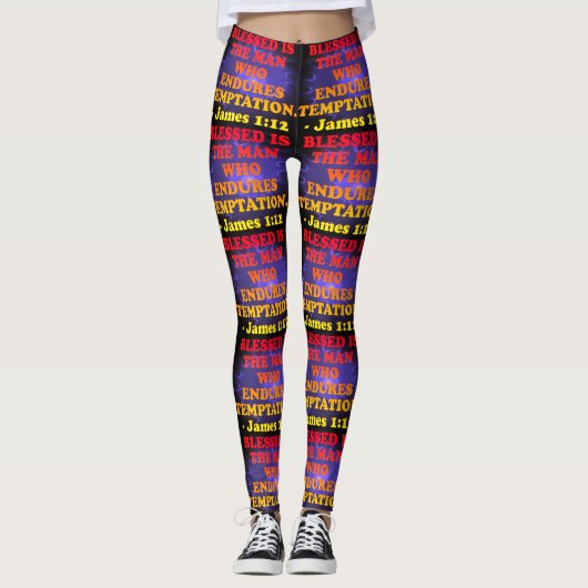 Bijbelvers van James 1:12. Leggings (Voorkant)