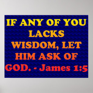 Bijbelvers van James 1:5. Poster