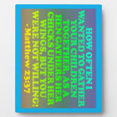 Bijbelvers van Matthew 23:37. Fotoplaat (Voorkant)