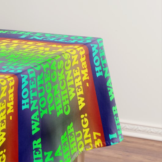 Bijbelvers van Matthew 23:37. Gesmolten Afbeelding Tafelkleed (Voorbeeld)