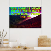 Bijbelvers van Psalm 145:8. Poster (Keuken)