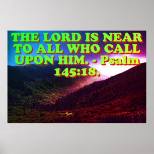 Bijbelvers van Psalm 145:8. Poster