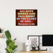 Bijbelvers van Romans 3:23. Poster (Thuiskantoor)