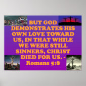 Bijbelvers van Romans 5:8. Poster (Voorkant)