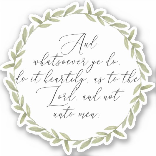 Bijbelvers - Vinyl gesneden Sticker KJV (Voorkant)