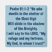 Bijbelvers voor harde tijden Psalm 91:1-2 Magneet (Voorkant)