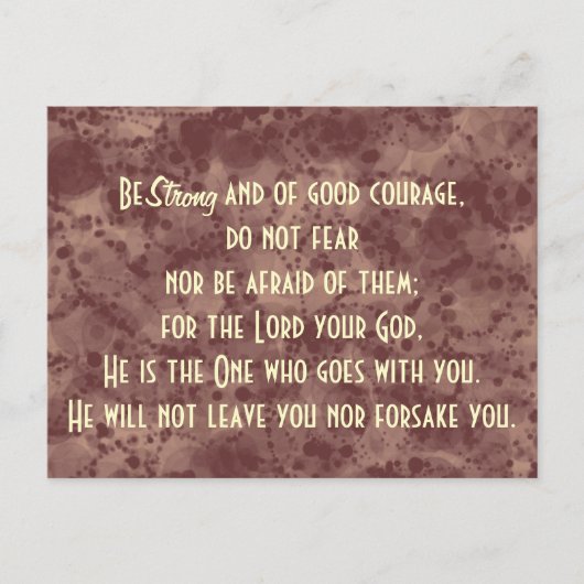 Bijbelvers: Wees sterk Briefkaart (Voorkant)
