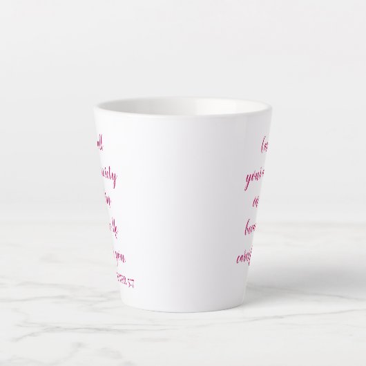 Bijbelvers werpen uw angst op Hem Latte Mok (Voorkant)