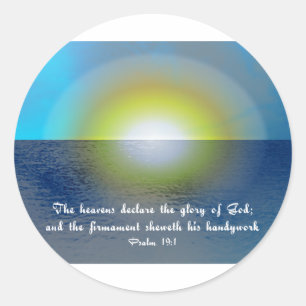 Bijbelvers & Zonsondergang Ronde Sticker