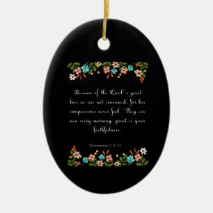 Bijbelverse art - Lamentatie 3:22-23 Keramisch Ornament