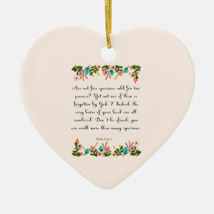 Bijbelverse Art - Luke 12:6-7 Keramisch Ornament